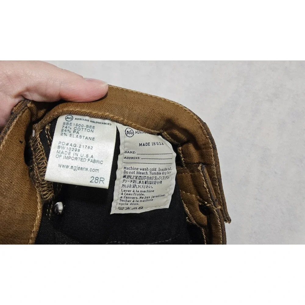 AG Adriano Goldschmied The Absolute Womans Sz 28 Extra‎ Skinny Wax Coated Brown - Picture 5 of 5